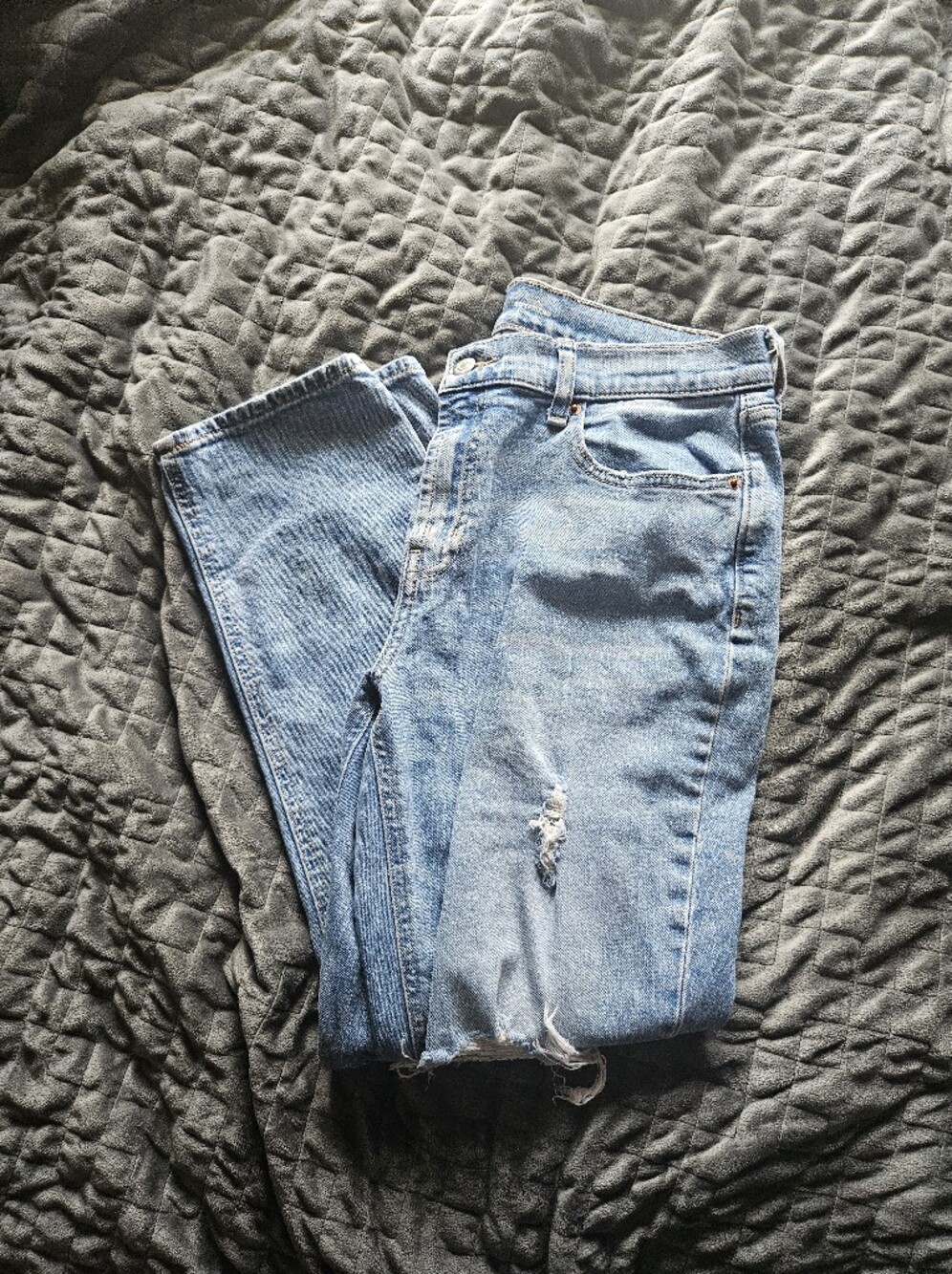 Old Navy Light Blue Boyfriend Jeans with Distressed Detail